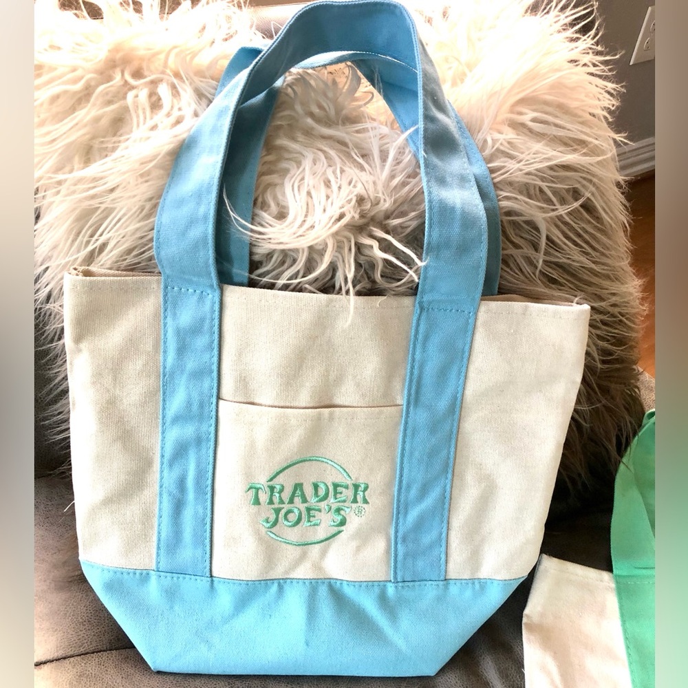 Trader Joe's Mini Pastel Canvas Tote Bag- kid size!